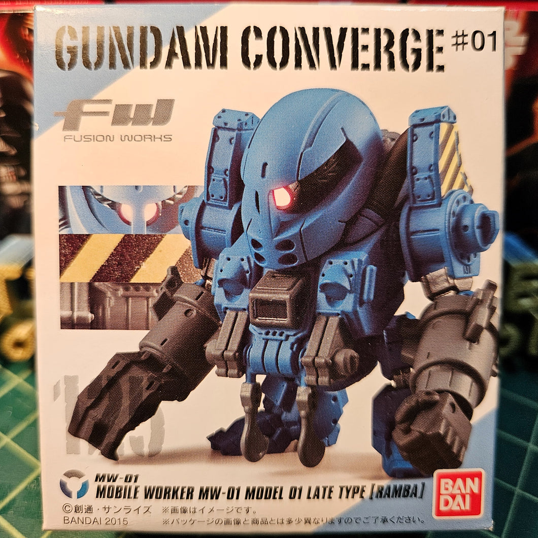 FW GUNDAM CONVERGE #01 125 MOBILE WORKER MW-01 Box Front