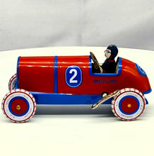 Load image into Gallery viewer, Vintage Schylling Racer Wind-Up Tin Toy Left
