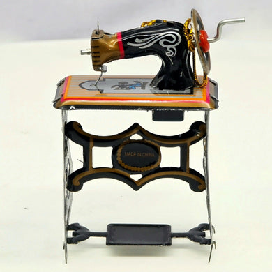 Vintage Sewing Machine Tin Toy Front